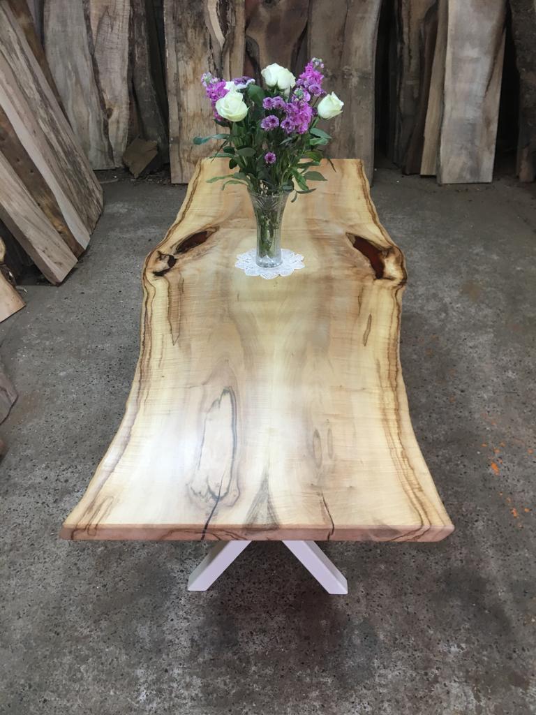 Book Matched Rippled Sycamore Table