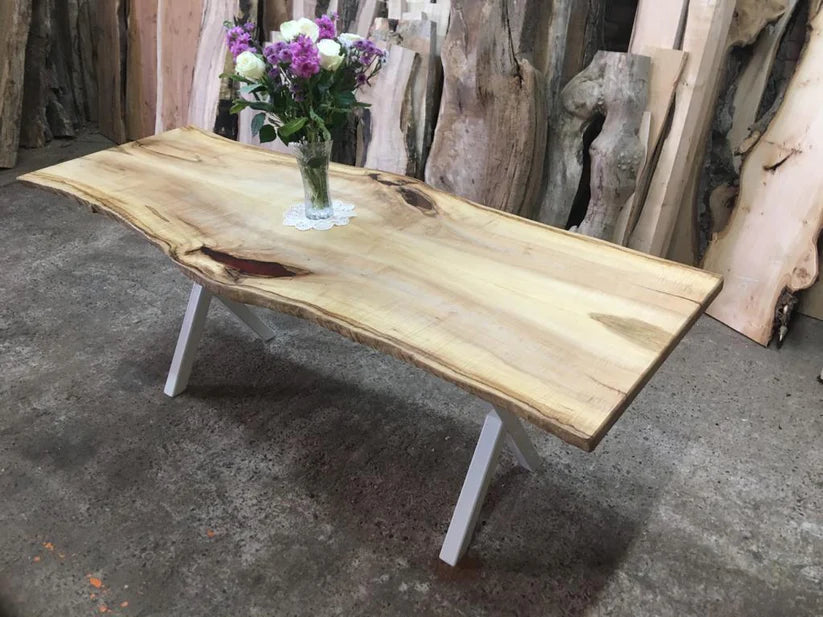 Book Matched Rippled Sycamore Table