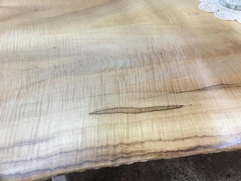 Book Matched Rippled Sycamore Table