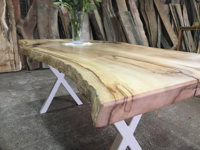 Book Matched Rippled Sycamore Table